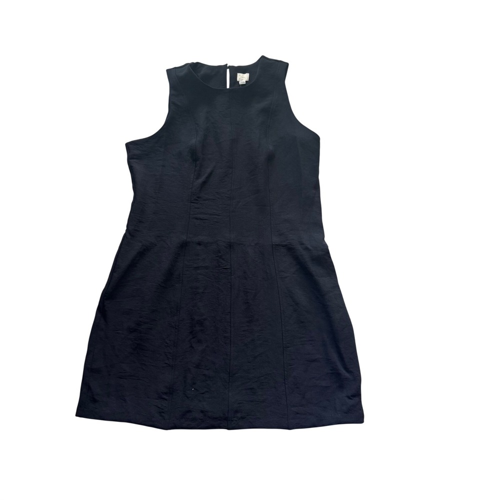 A New Day Womens Black Sleeveless Mini Shift Dress Size 16 NWT Polyster